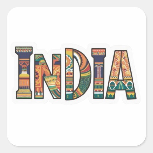  "India Pride Sticker: Laat je geest zien" Vierkante Sticker (Voorkant)