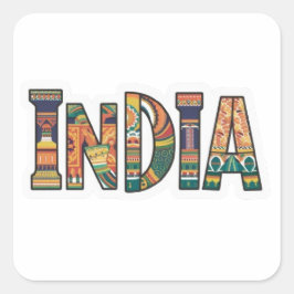  "India Pride Sticker: Laat je geest zien" Vierkante Sticker