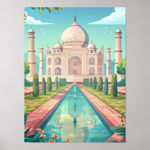 India Print India Illustratie Taj Mahal Print Taj