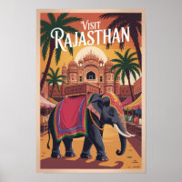 India Rajasthan Illustratie Reis Kunst Vintage