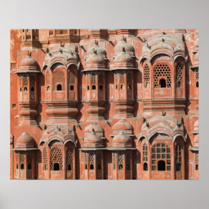 INDIA, Rajasthan, Jaipur: Hawa Mahal (Paleis van Poster