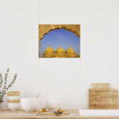 India, Rajasthan, Jaisalmer. Zandstenen koepels Poster (Keuken)