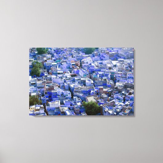 INDIA, Rajasthan, Jodhpur: Blue City of Jodhpur Canvas Afdruk (Voorkant)