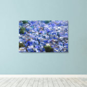 INDIA, Rajasthan, Jodhpur: Blue City of Jodhpur Canvas Afdruk (Insitu (Houten vloer))