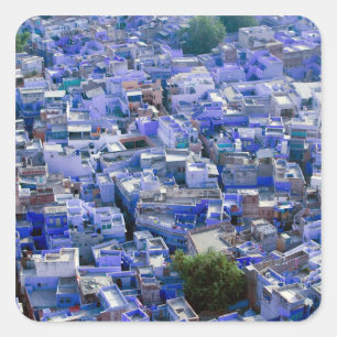 INDIA, Rajasthan, Jodhpur: Blue City of Jodhpur Vierkante Sticker