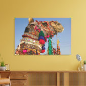 INDIA, Rajasthan, Pushkar: PUSHKAR KAMEELMARKT, Canvas Afdruk (Insitu (Woonkamer))
