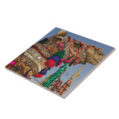 INDIA, Rajasthan, Pushkar: PUSHKAR KAMEELMARKT, Tegeltje (Zijkant)