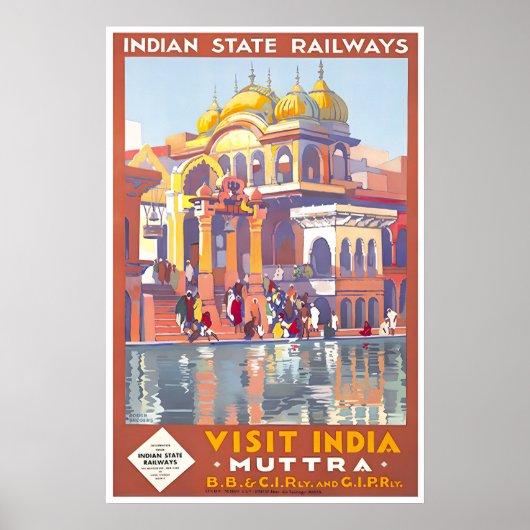 India Reis Kunstposter Muttra Print Roger Broders (Voorkant)