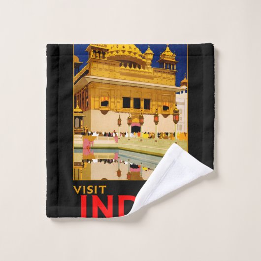 India reisposter indiase  kunst bad handdoek (Wasdoekje)