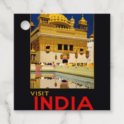 India reisposter indiase  kunst bedankjes labels (Voorkant)