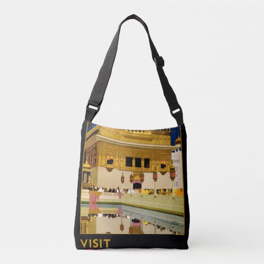 India reisposter indiase kunst crossbody tas (Voorkant)
