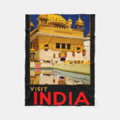 India reisposter indiase  kunst fleece deken (Voorkant)