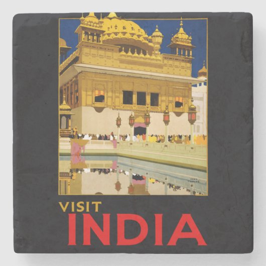 India reisposter indiase  kunst stenen onderzetter (Voorkant)