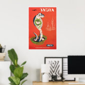 India Reisposter Indiase Kunstprint Qantas Poster (Thuiskantoor)