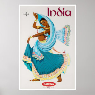 India Reisposter Indiase Vrouw Kunst Sabena Print