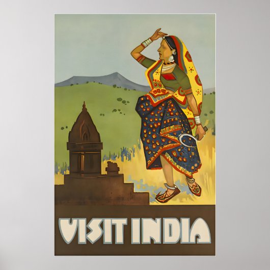 India Reisposter Print Indiase Kunst (Voorkant)