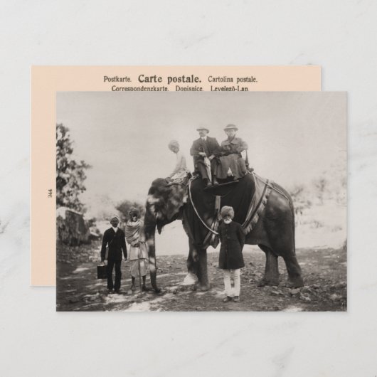 India, reizen door olifant Briefkaart (Voorkant / Achterkant)