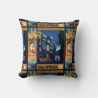 India Reizen Poster Collage gooien kussen