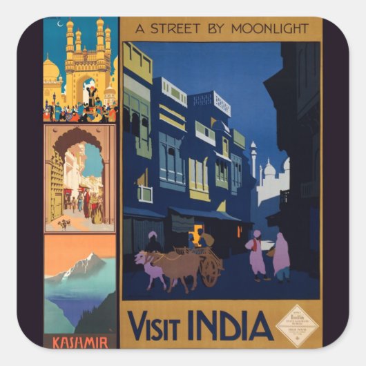 India Reizen Poster Collage stickers (Voorkant)