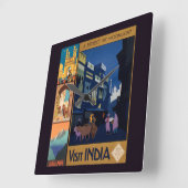 India Reizen Poster Collage wandklok (Hoek)