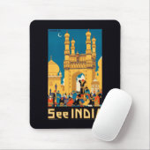 India Reizen Poster Mousepad Muismat (Met muis)