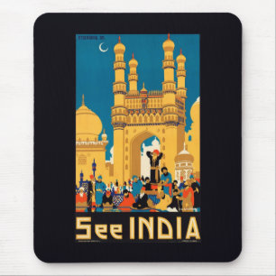 India Reizen Poster Mousepad Muismat