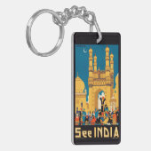 India Reizen Poster Sleutelhanger (Voorkant Links)