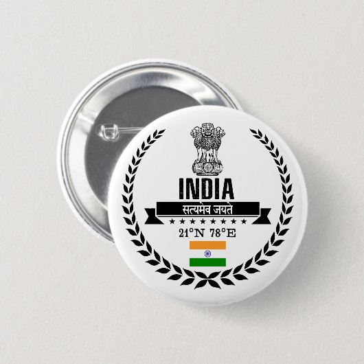 India Ronde Button 5,7 Cm (Voorkant /achterkant)