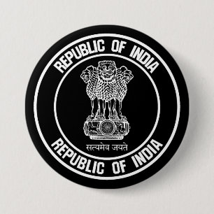 India Ronde Embleem Button 7,6 Cm