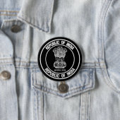 India Ronde Embleem Button 7,6 Cm (In situ)