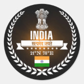 India Ronde Sticker (Voorkant)