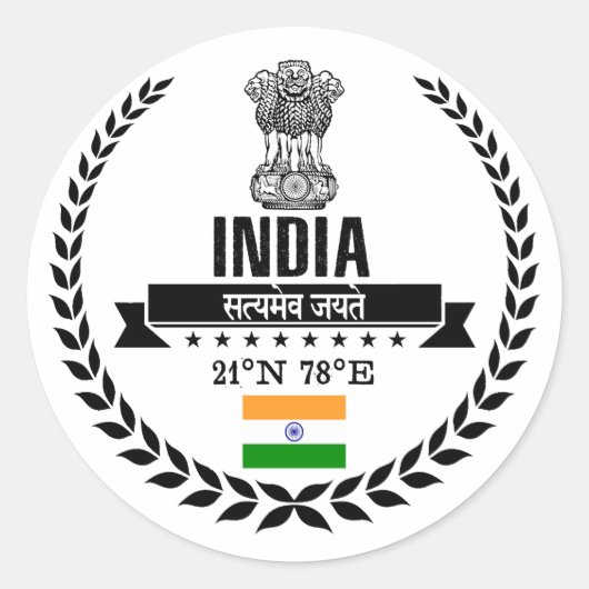 India Ronde Sticker (Voorkant)