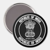 India Round Embleem Magneet (Voorkant / Achterkant)