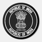 India Round Embleem Magneet (Voorkant)