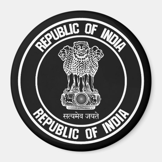 India Round Embleem Magneet (Voorkant)