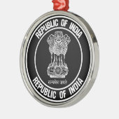 India Round Embleem Metalen Ornament (Links)