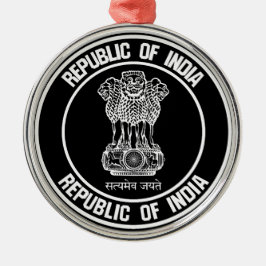 India Round Embleem Metalen Ornament