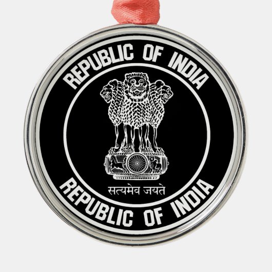 India Round Embleem Metalen Ornament (Voorkant)