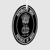 India Round Embleem Ornament (voorkant)