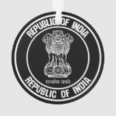 India Round Embleem Ornament (achterkant)