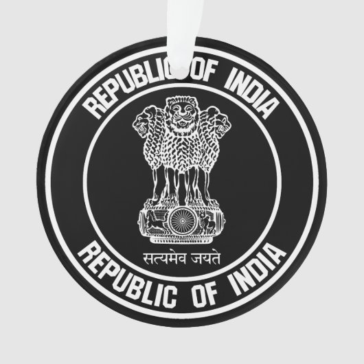 India Round Embleem Ornament (voorkant)