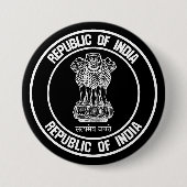 India Round Embleem Ronde Button 7,6 Cm (Voorkant)