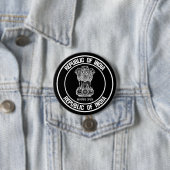 India Round Embleem Ronde Button 7,6 Cm (In situ)