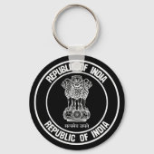 India Round Embleem Sleutelhanger (Voorkant)