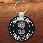 India Round Embleem Sleutelhanger (Voorkant)