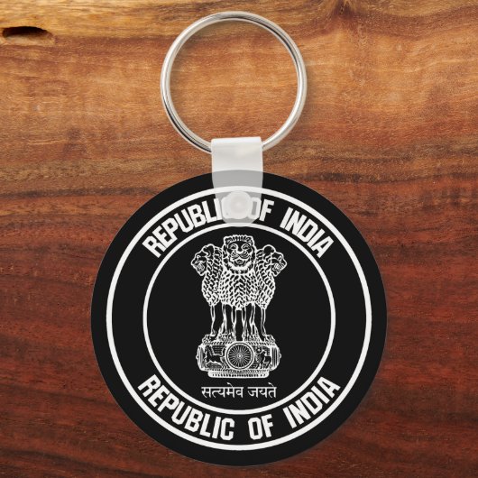 India Round Embleem Sleutelhanger (Voorkant)
