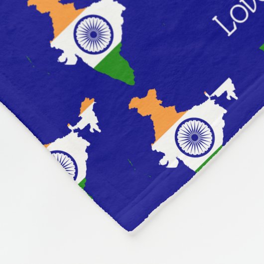 INDIA-scripts Christelijk LOVE HOESJES blauw Fleece Deken (Hoek)
