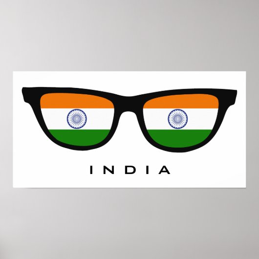 India Shades aangepaste tekst & kleur poster (Voorkant)