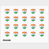 India Silver Shield Flag Vierkante Sticker (Vel)