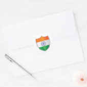 India Silver Shield Flag Vierkante Sticker (Envelop)